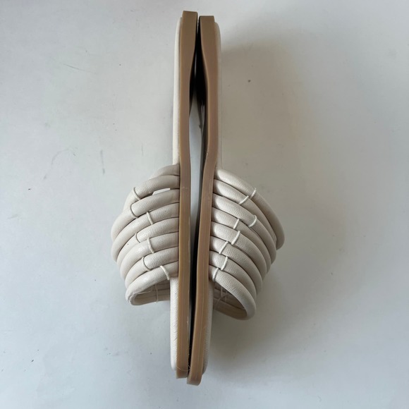 Dolce Vita NYX Flat Sandals Womens Shoes Sz 9 Cream Square Toe Slip On Strappy - Picture 4 of 11